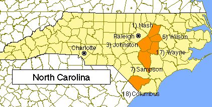main NC sweetpotato counties