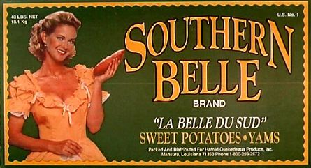 Southern Belle brand sweetpotato box